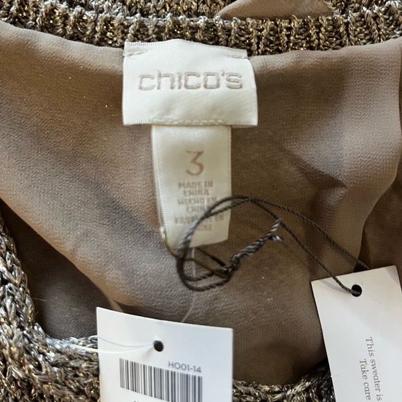 Womans Shimmering Chicos V Necked Sweater w/ lots of Style!! - Picture 8 of 10